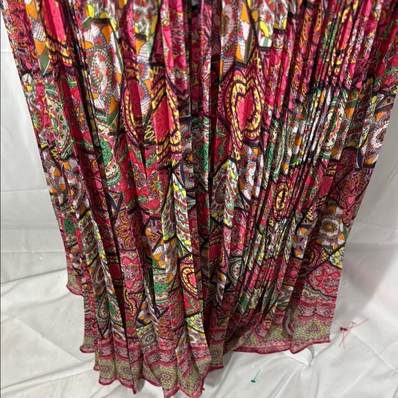 Alice + Olivia Despina Kaleidoscope Maxi Dress Size 0 Boho Pleated Festival Gown - Picture 6 of 10
